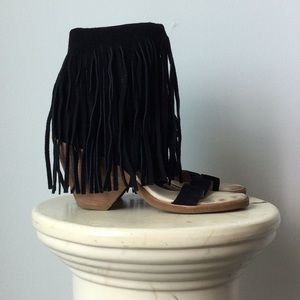 Koolaburra Piaz II Fringe Suede Heeled Sandal